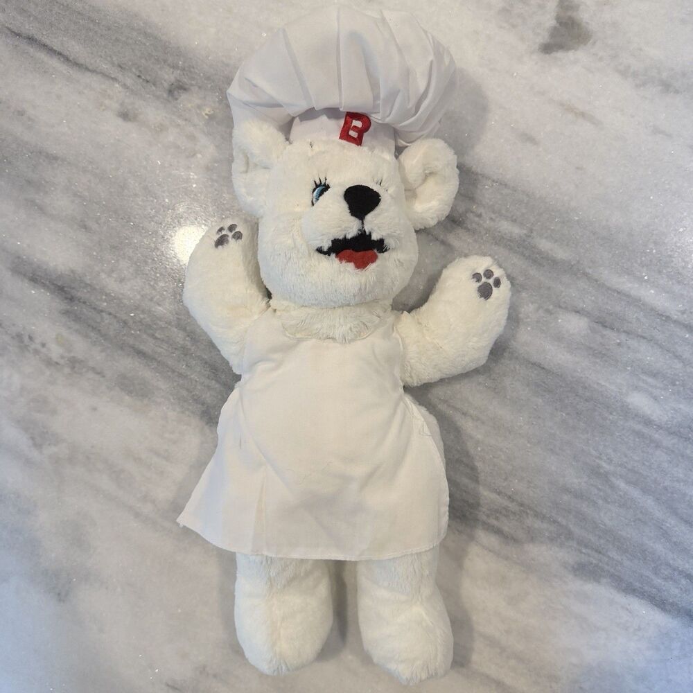 Bimbo Bakeries Teddy Bear Baker Chef Polar Bear 16” Puppet Stuffed Plush
